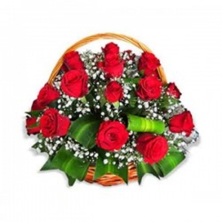 Red Romance - 12 Stems Basket